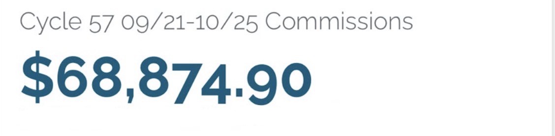 Commissioni cycle 57: $68.874,90 qualificato come Executive Vice President